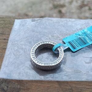 925 Sterling Silver Eternity Ring, 2ctw VVS1D color Moissanite, Sz 8